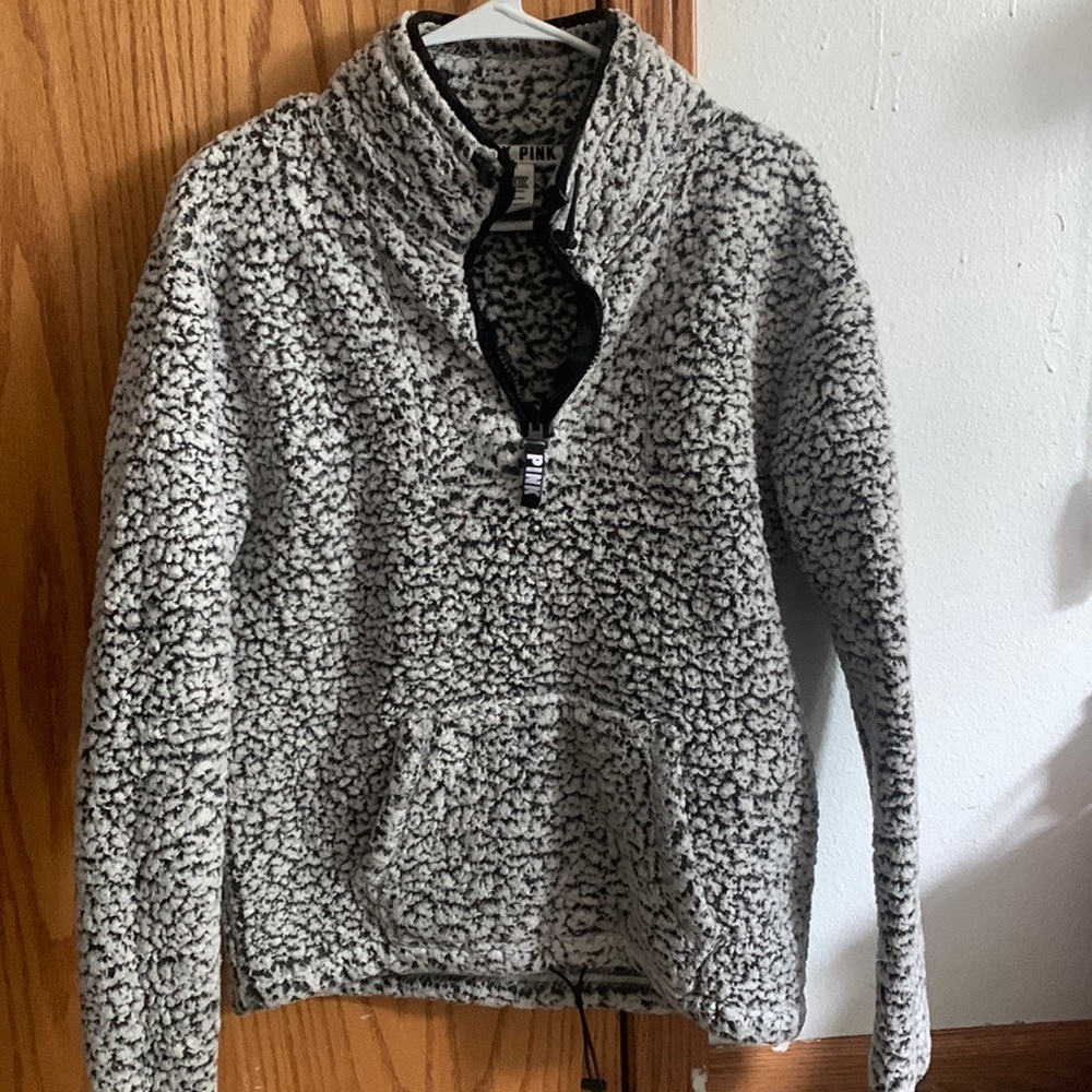 PINK sherpa quarter zip sweatshirt